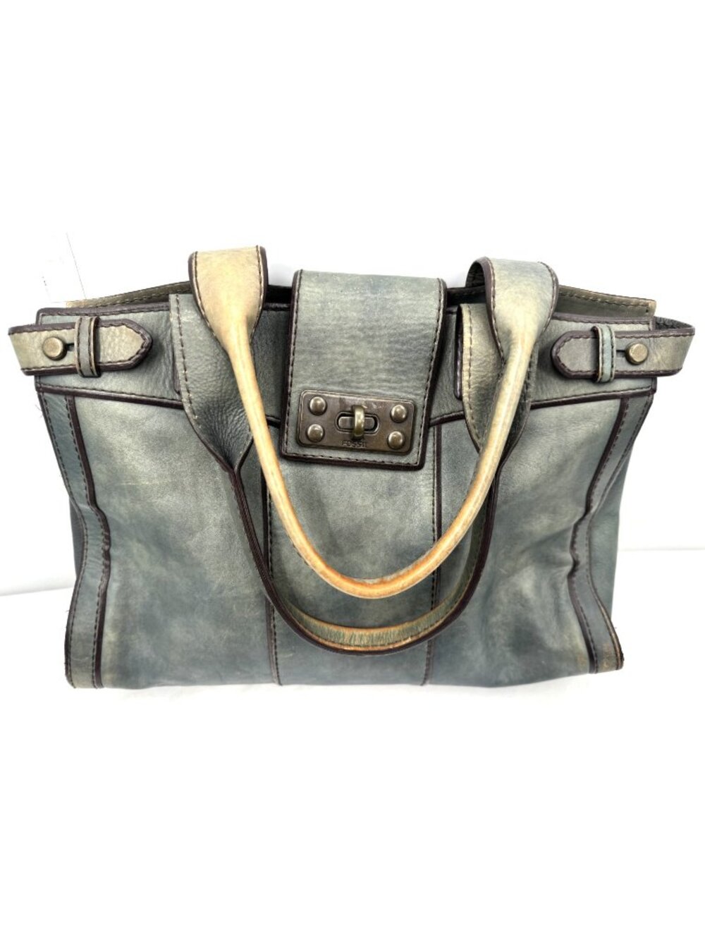 FOSSIL Reissue Leather 1954 Long Live Vintage Key Satchel Tote Purse Bag Handbag